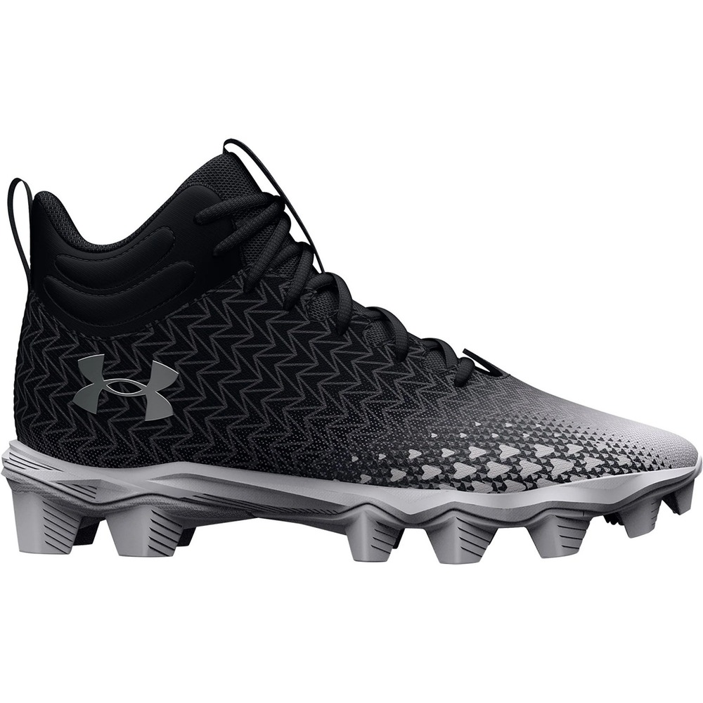 Under Armour Spotlight Franchise 3 Jr. RM Football Cleats - Black/White, 12K